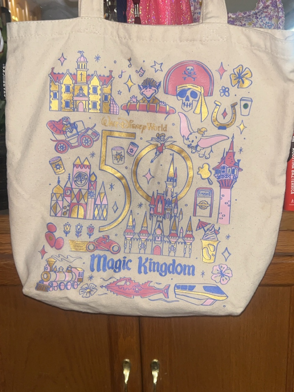 Disney Magic Kingdom 50th Anniversary Starbucks Tote Bag
